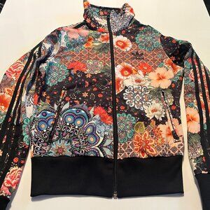 Adidas Floral Farm Print Zip Up Jacket